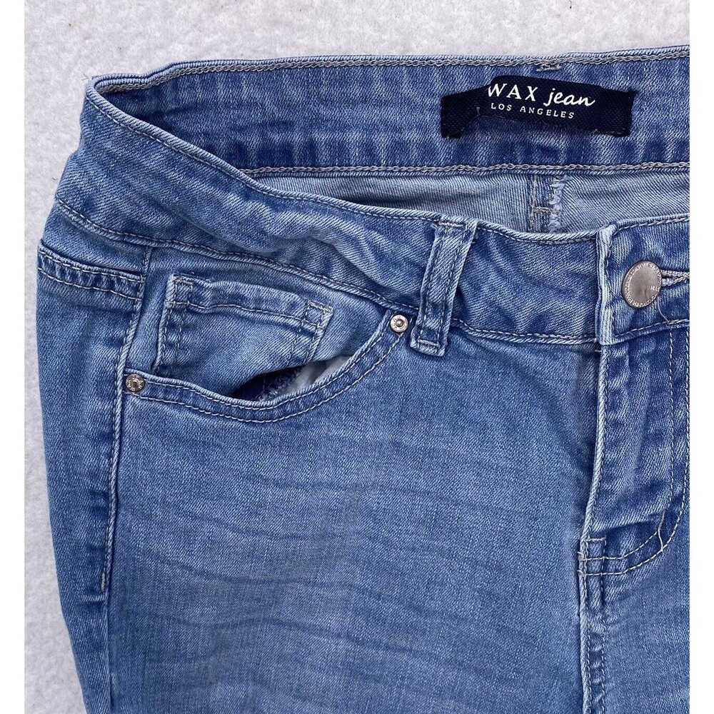 WAX Jean Los Angeles Distressed Skinny Jeans Women 9 Measures 28x27 Rip Shredded - Picture 4 of 11